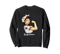 Strong South Korean Girl Woman Girlfriend South Korea Flag Sudadera