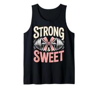 Strong & Sweet Gym Bow Workout, Coqueta y Divertida Camiseta sin Mangas