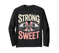 Strong & Sweet Gym Bow Workout, Coqueta y Divertida Manga Larga