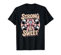 Strong & Sweet Gym Girl Fitness Entrenamiento Motivación Camiseta