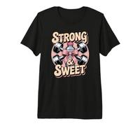 Strong & Sweet Gym Girl Fitness Entrenamiento Motivación Camiseta Premium