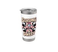 Strong & Sweet Gym Girl Fitness Entrenamiento Motivación Vaso térmico de acero inoxidable de doble pared