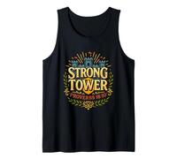 Strong Tower Proverbs 18:10 Escritura cristiana a todo color Camiseta sin Mangas
