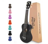 Strong Wind Ukelele soprano de 21 pulgadas para niños principiantes (negro)