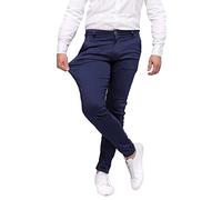 strongAnt Pantalón Chino Hombre Slim fit Power Stretch. Pantalón de Hombre Business de Estilo clásico. Pantalón Traje elástico - Azul Oscuro, 42