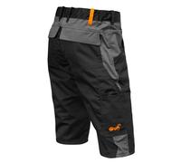 strongAnt Pantalones Cortos Cargo para Hombre Stretch, Ligero Pantalón Corto de Trabajo de Verano, Ajuste Slim, Pantalón Outdoor - Negro-Gris, Talla: 46