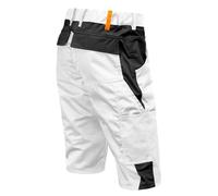 strongAnt Pantalones Cortos Cargo para Hombre Stretch para Pintores, Ligero Pantalón Corto de Trabajo, Ajuste Slim, Pantalón Outdoor - Blanco-Negro, Talla: 46