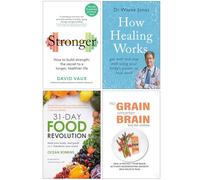 Stronger How to build strength, How Healing Works, 31-Day Food Revolution [Hardcover] & The Skinny Slow Cooker Curry Recipe Book 4 Books Collection Set