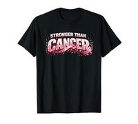 Stronger Than Cancer cáncer de Mama con Cinta Rosa Camiseta gráfica económica