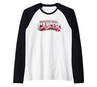 Stronger Than Cancer cáncer de Mama con Cinta Rosa Camiseta Manga Raglan