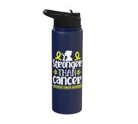 Stronger Than Cancer Childhood Cancer Awareness Men Women Stainless Steel Insulated Water Bottle