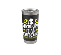 Stronger Than Cancer Childhood Cancer Awareness Men Women Vaso térmico de acero inoxidable de doble pared