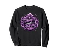 Stronger Than The Storm - Diseño de Cruz con Flores Sudadera