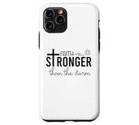Stronger Than the Storm Faith Bible Verse Sign Inspirational Carcasa para iPhone 11 Pro