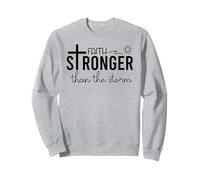 Stronger Than the Storm Faith Bible Verse Sign Inspirational Sudadera