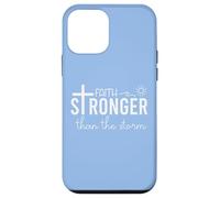 Stronger Than the Storm Faith Sign Bible Verse Inspirational Carcasa para iPhone 12 mini