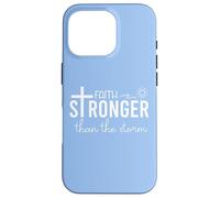 Stronger Than the Storm Faith Sign Bible Verse Inspirational Carcasa para iPhone 16 Pro