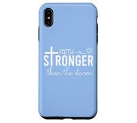 Stronger Than the Storm Faith Sign Bible Verse Inspirational Carcasa para iPhone XS Max