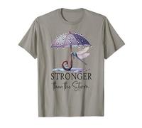 Stronger Than the Storm Psalm 93 Christian Purple Dragonfly Camiseta