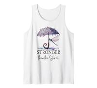 Stronger Than the Storm Psalm 93 Christian Purple Dragonfly Camiseta sin Mangas