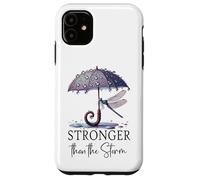 Stronger Than the Storm Psalm 93 Christian Purple Dragonfly Carcasa para iPhone 11