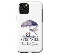 Stronger Than the Storm Psalm 93 Christian Purple Dragonfly Carcasa para iPhone 11 Pro