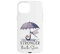 Stronger Than the Storm Psalm 93 Christian Purple Dragonfly Carcasa para iPhone 15 Plus