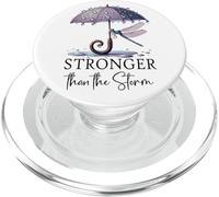 Stronger Than the Storm Psalm 93 Christian Purple Dragonfly PopSockets PopGrip para MagSafe