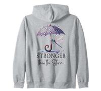Stronger Than the Storm Psalm 93 Christian Purple Dragonfly Sudadera con Capucha