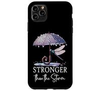 Stronger Than the Storm Psalm 93 Purple Dragonfly Christian Carcasa para iPhone 11 Pro Max