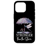Stronger Than the Storm Psalm 93 Purple Dragonfly Christian Carcasa para iPhone 16 Pro