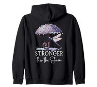 Stronger Than the Storm Psalm 93 Purple Dragonfly Christian Sudadera con Capucha
