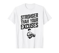Stronger Than Your Excuses Motivational Gym Fitness Exercise Camiseta