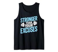 Stronger Than Your Excuses Motivational Gym Fitness Exercise Camiseta sin Mangas