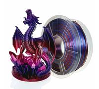 Stronghero3D Filamento para impresora 3D PLA 1,75 mm, rojo galaxia, azul seda, morado seda, peso neto 1 kg