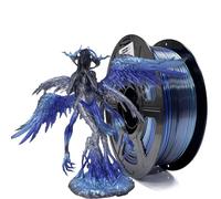 Stronghero3D Filamento PLA para impresora 3D de 1,75 mm, plata de seda, azul galaxia, precisión +/-0,05 mm, peso neto 1 kg, para Ender3 Cr10