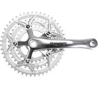 Stronglight - Pédalier Compact Vtt Plateau 28 Dents / 38 Dents / 48 Dents - Manivelle Aluminium Longueur 170Mm - Plateaux Acier - Argenté
