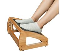 StrongTek Reposapiés Regulable de Madera para Oficina 180 kg | Reposapiés ergonómico de madera con ajuste de altura y superficie antideslizante para máximo confort de trabajo