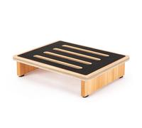 StrongTek Taburete de un paso para adultos con superficie antideslizante de goma, elevador portátil de madera individual, baño o mesita de noche, soporte para niños y personas mayores (natural)