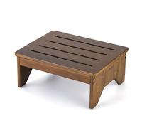 StrongTek Taburete paso de bambú para adultos, mesita de noche paso para camas altas, capacidad de 300 libras, taburete antideslizante con bordes redondeados, dormitorio, jardín, cocina (marrón)