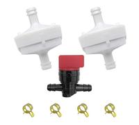 STRONGTHIUM Filtro de Combustible 6,3 mm (1/4") Compatible con Briggs & Stratton Craftsman Toro 394358S, Kit con Válvula de Corte 698183 494768 y 4 Abrazaderas, para Cortacésped