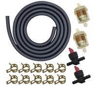 STRONGTHIUM Kit de Manguera de Combustible 6,3mm Compatible con Briggs & Stratton Kawasaki Walbro Ryobi, para Cortacésped Tractor MTD Craftsman, con Filtros Válvulas y Abrazaderas