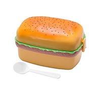 Stronrive 3 Niveles, Contenedor Comida para Hamburguesas con Cuchara, Contenedor Almuerzo A Prueba Fugas para Niños, Fiambrera Portátil para Hamburguesas, Ensaladas