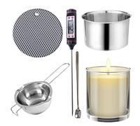 Stronrive Acero Inoxidable, Baño María con Termómetro Y Agarradera, Olla con Mango Resistente Al Calor para Derretir Chocolate, Fabricación Velas, Dulces, Jabón