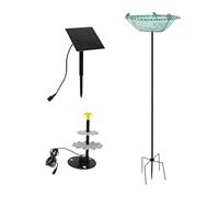 Stronrive Fuente Solar Baño Pájaros Bebedero Ave Azul | Recipiente de Agua para Azulejos Para Jardineros Amantes Naturaleza Patio Trasero Terraza Deck Patio Césped Jardín Delantero