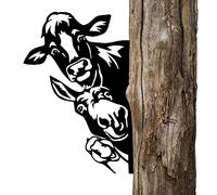 Stronrive Granja Peeping Animales Metal jardín Arte - Escultura de jardín de Silueta de decoración de jardín de Animales de Vaca,Peeping Garden Estatua Arte Artesanía para Farmhouse Garden Yard Patio