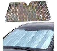 Stronrive Parasol para Coche, Parasol Coche Delantero, 5 Capas Visera Iridiscente para El Sol para Vehículo Protección Rayos UV Parabrisas, Mantiene El Coche Fresco (140 X 70cm)