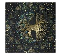 Stronrive Tarot Tela Altar, Mantel Brujería Tela Cartas Tarot, Tapiz Mantel Cartas Tarot Adivinación Lino del Árbol La Vida, Accesorios Tarot Espiritual