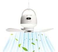 Stronrive Ventilador de Techo para Exteriores - 1200mAh Ajustable Recargable Enfriador - Ventiladores de Exterior para Patios | para Interior Hogares Dormitorios Tiendas Cenadores Terrazas Toldos y