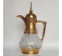 STRTT Tetera marroquí 1.6 L, Tetera de latón, con Filtro Integrado, Modelo Tradicional, Cafetera árabe, Tetera,1